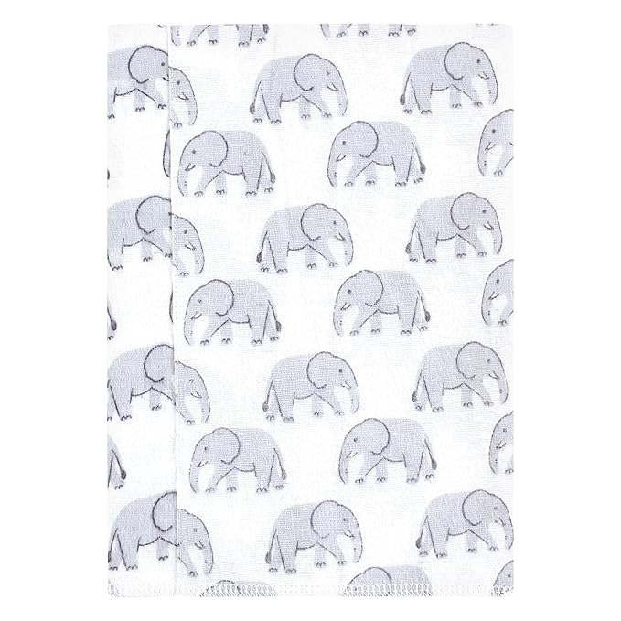 Hudson Baby Unisex Baby Cotton Flannel Burp Cloths 4-Pack, Safari Friends, One Size