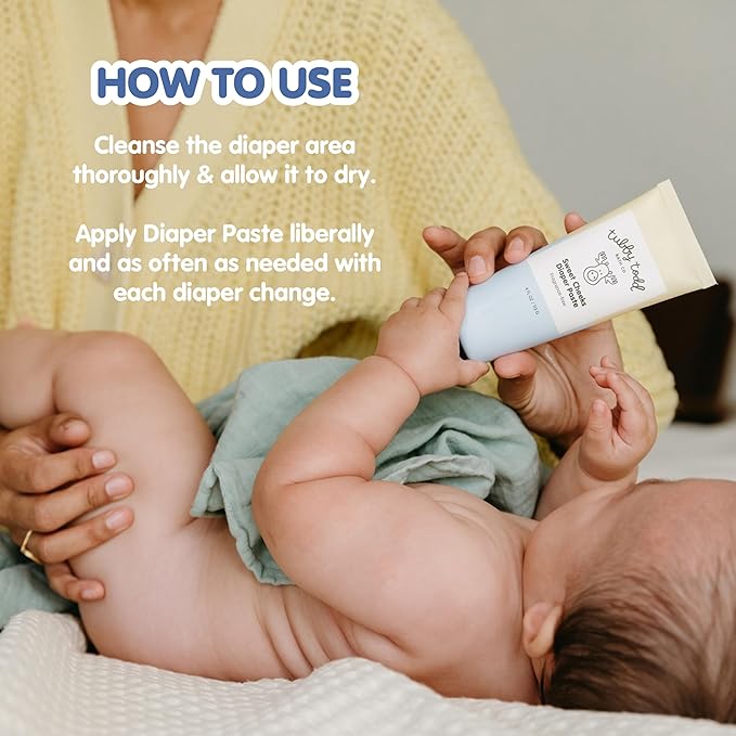 TUBBY TODD Sweet Cheeks Diaper Paste & Spatula - Diaper Rash Cream with 14% Zinc Oxide - Hypoallergenic - For Soothing and Protecting Sensitive Skin - 2 Pack, 4oz & 7.9oz