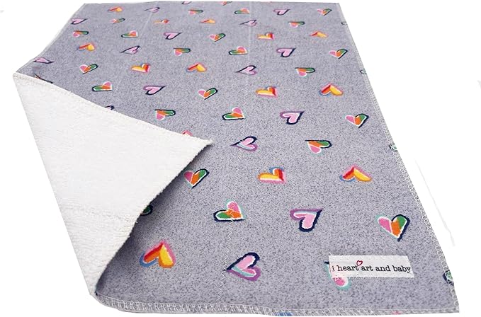 Infant Burping Cloth, Burp Cloths for Baby Boy or Girl, Soft and Absorbent - Cotton Reusable Spit Up Rags, XLarge, 1 Count (Hearts)