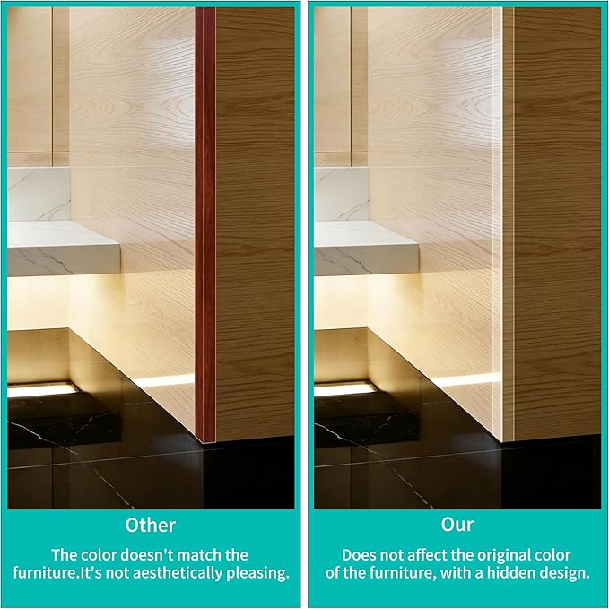 30x30mm Self Adhesive Corner Guard, 8pcs 57.1" Wall Corner Protector Strip, Flexible PVC Edge Trim, Peel and Stick Corner Protection for Furniture, Wall Edges & Table Corners