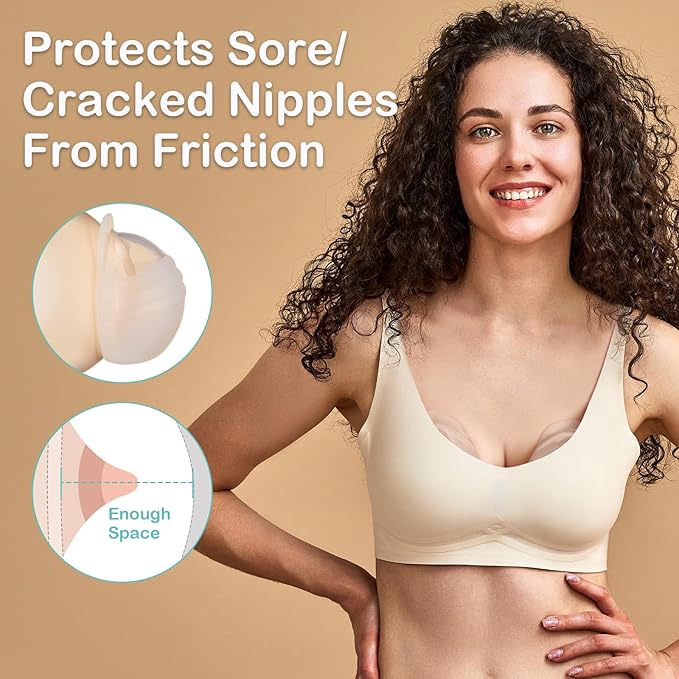 BumbleBee Milk Collector, Portable Silicone Breastmilk Catcher, Kick-Proof Wearable Brest Shields for Breastfeeding Mom, 3oz/2pcs