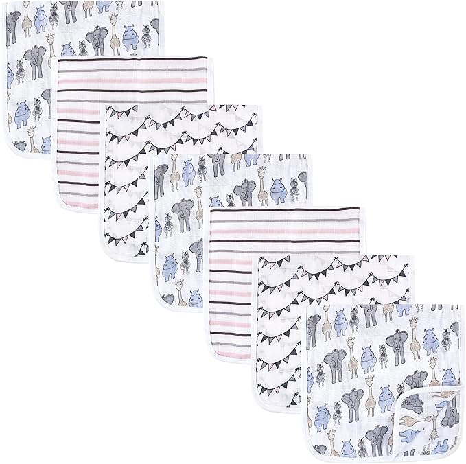 Hudson Baby Unisex Baby Muslin Burp Cloth 7pk