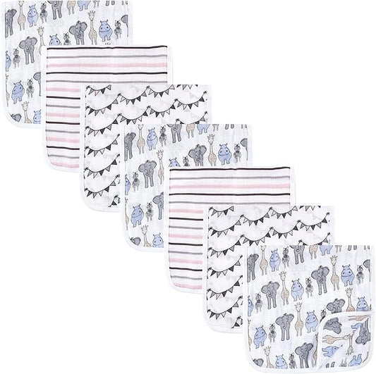 Hudson Baby Unisex Baby Muslin Burp Cloth 7pk