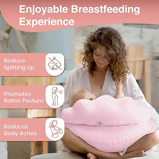 PILLANI Nursing Pillow, Breastfeeding Pillows for Enhanced Safety & Comfort for Mom & Baby, Removable Cotton Cover, Adjustable Waist Strap, Breastfeeding Essentials, Baby Registry Search