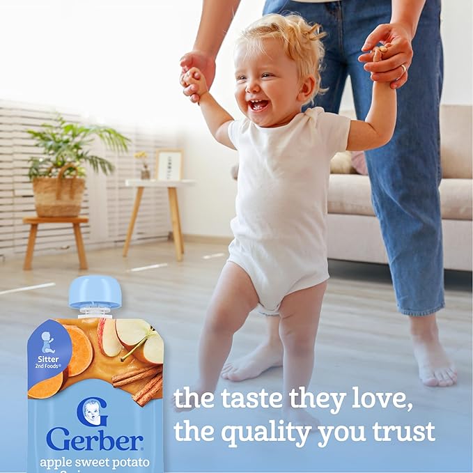 Gerber Stage 2 Baby Food, Fruit or Fruit and Veggie Puree Pouches, Build Your Own Variety Pack, Baby Food Pouches, 18-Pack