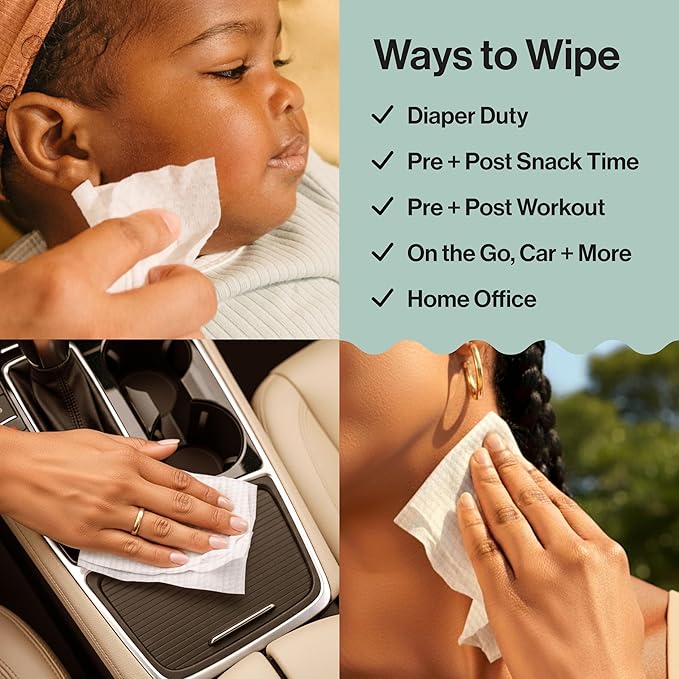 The Honest Company Hypoallergenic Multi-Use Baby Wipes for Sensitive Baby Skin, Balance Blues, 288 Count (Pack of 3)