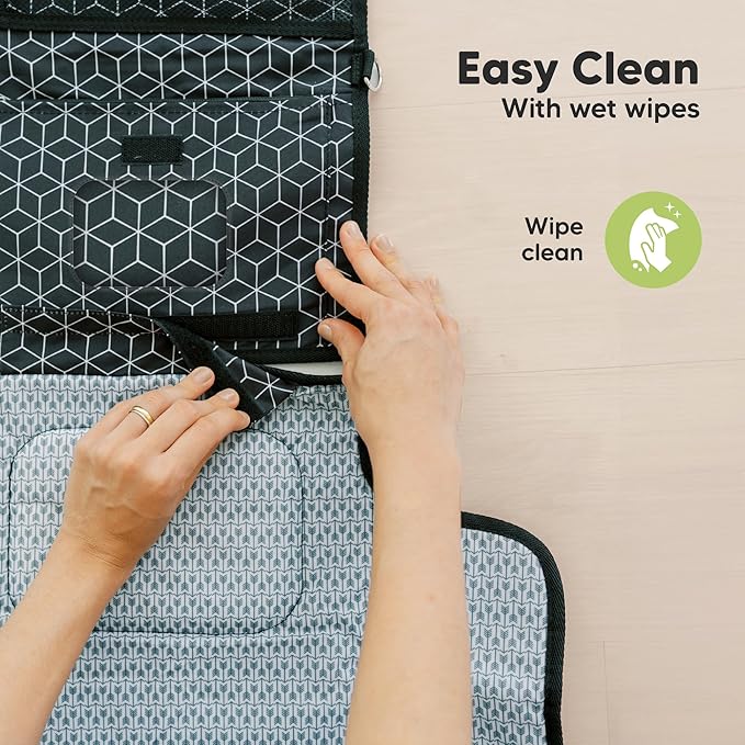 KeaBabies Portable Diaper Changing Pad, Travel, Car - Large Waterproof Baby Changing Mat, Wipeable, Padded, On The Go Travel Diaper Clutch Bag, Easy to Use Pockets for Newborn Essentials (Pets & Paws)