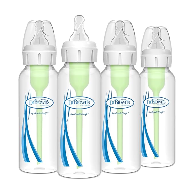 Dr. Brown's Anti-Colic Baby Bottles with Slow Flow Nipples | 4 Pack