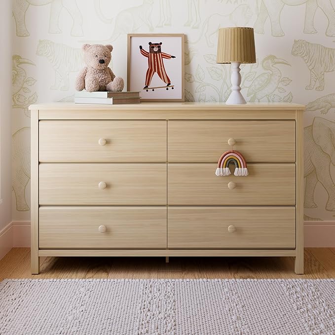 Storkcraft Alpine 6-Drawer Dresser (Driftwood) – GREENGUARD Gold Certified, Brown Dresser for Bedroom, Kids & Nursery Storage Drawers, Safety Interlocking Drawers, Pre-Installed Tracks, Kids Bedroom