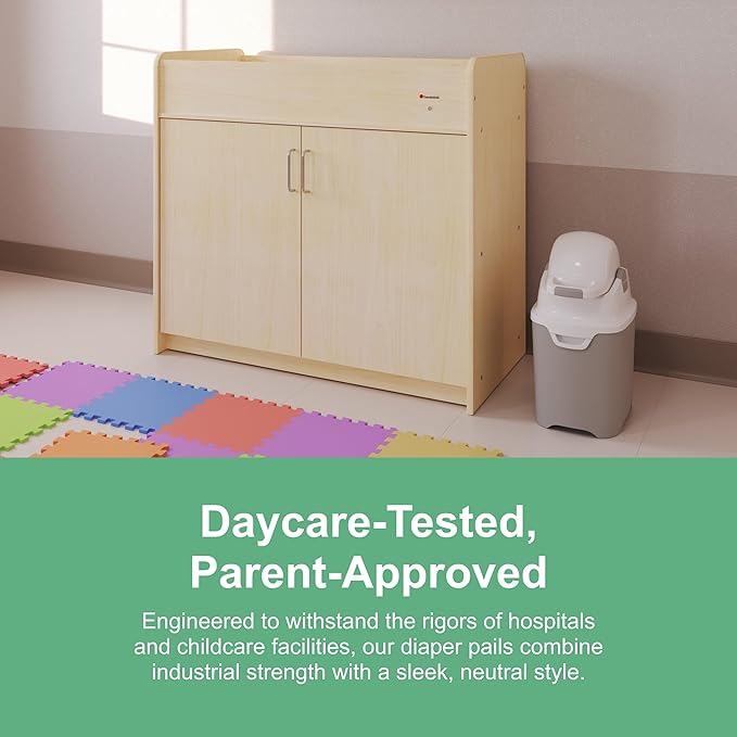 Foundations Mini Diaper Pail with Airtight Lid, Durable & Odorless Diaper Disposal, Large Capacity, Holds up to 30 Newborn Diapers, Refill with Any Bags, Baby Registry Gift - Green