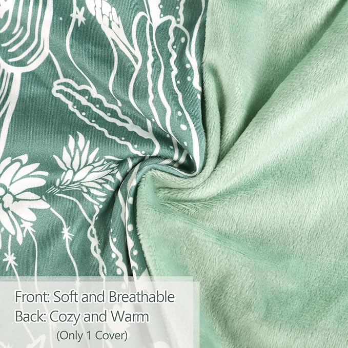 Nursing Pillow Cover 1 Pack, DAYEEBALL Double-Sided Removable Nursing Cover for Baby Girls Boys Newborn, Stretchy and Soft Reversible Slipcover for Breastfeeding Pillow, Cactus (Only Cover)