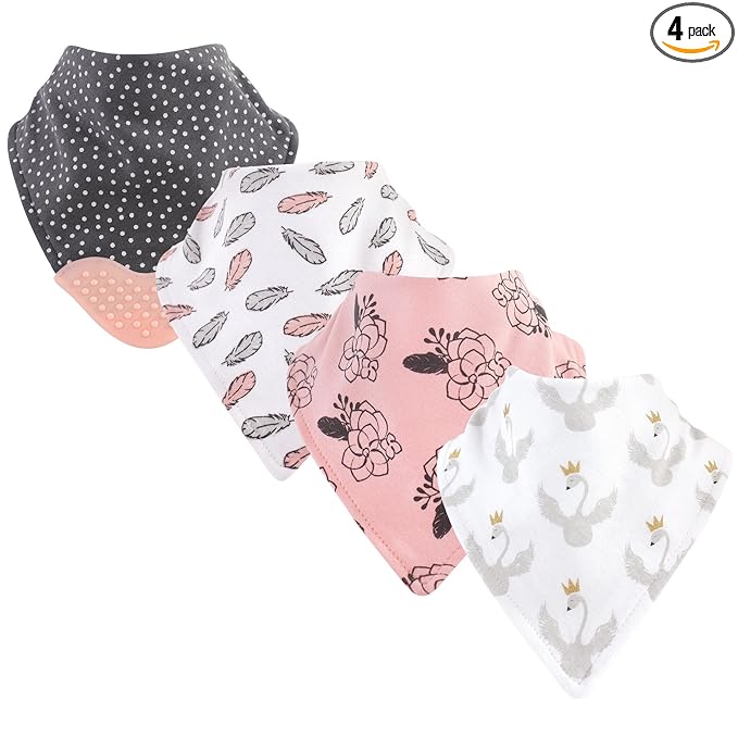 Yoga Sprout Bandana Bib with Teether, Wings 4 Pack