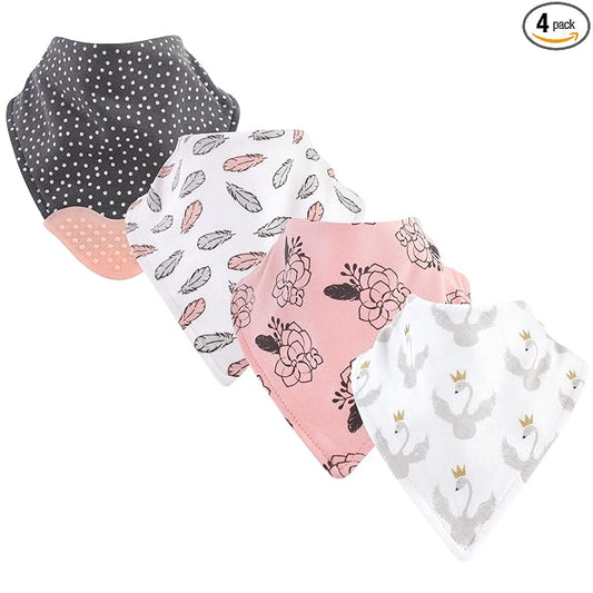 Yoga Sprout Bandana Bib with Teether, Wings 4 Pack