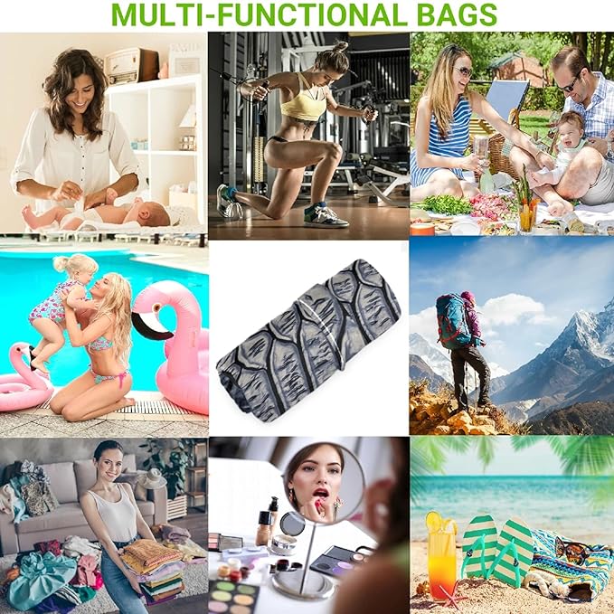 visesunny Snake Skin 3D Print 2Pcs Wet Bag with Zippered Pockets Washable Reusable Roomy Diaper Bag for Travel,Beach,Daycare,Stroller,Diapers,Dirty Gym Clothes,Wet Swimsuits,Toiletries