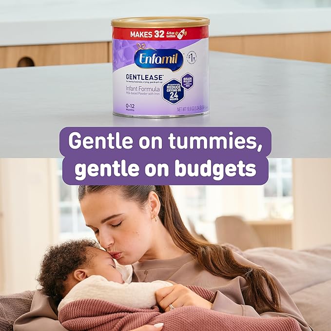 Enfamil Gentlease Easy to Digest Baby Formula, Brain Supporting DHA, for easing Fussiness, Gas, Crying and Spit-up, 19.9 Oz Can