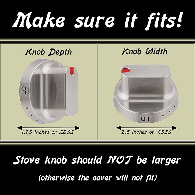 6 Pack Clear Stove Knob Safety Covers - Protect Little Kids with A Child Proof Lock for Oven/Stove Top/Gas Range - Baby/Toddler Kitchen Safety Guard - Check Dimensions.