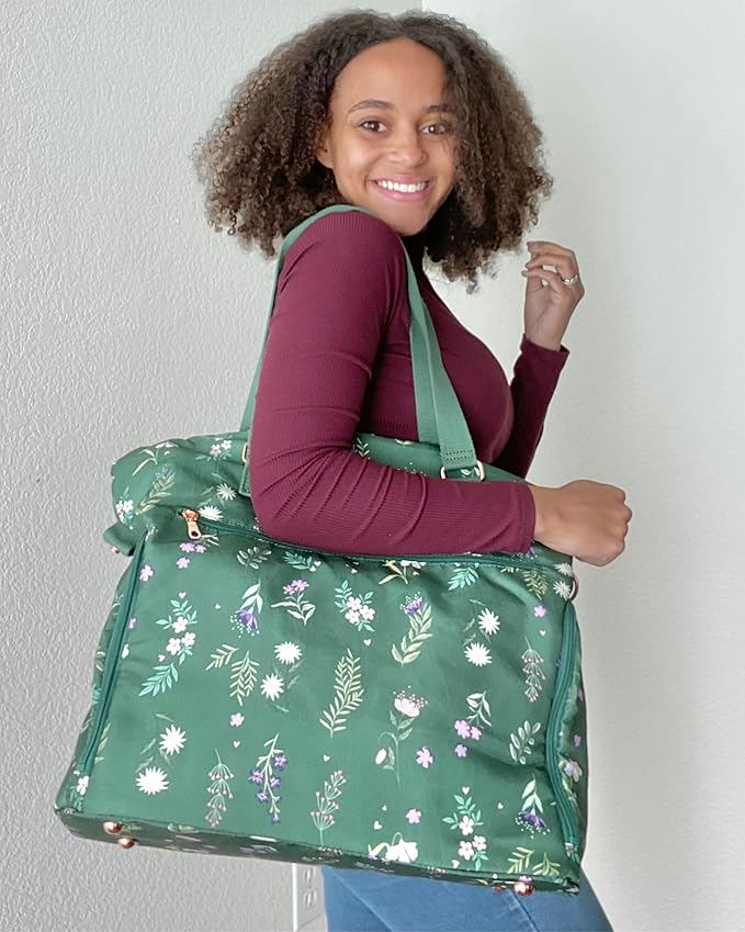 Sarah Wells Lizzy Breast Pump Bag – Stylish Pump Tote with Insulated Cooler Pocket, Laptop Sleeve – Fits Portable Pumps & More – Easy-Clean, Lightweight Breastfeeding Bag (Olive You)