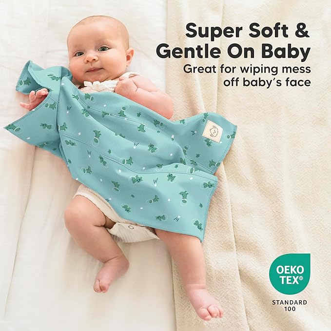 Organic Burp Cloths Baby Boy, Girl - 6-Pack Large 100% Cotton Burping Cloths for Babies, Spit Up Rags, Super Absorbent, Ultra Soft Newborn Rag, Gender Neutral, Machine Washable, Durable (Cosmo)
