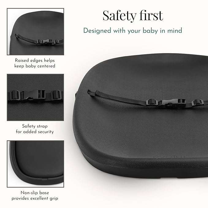 Evolur Eva Baby Changing Pad, Soft, Lightweight and Portable Changing Pad, Fits All Changing Table, Waterproof Firm Padding - Black