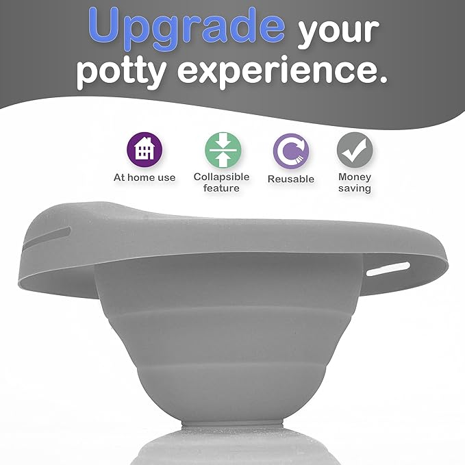 Kalencom Potette Plus Collapsible Reusable Liner for Home Use with The 2-in-1 Potette Plus Potty (Sold Separately) (Gray)