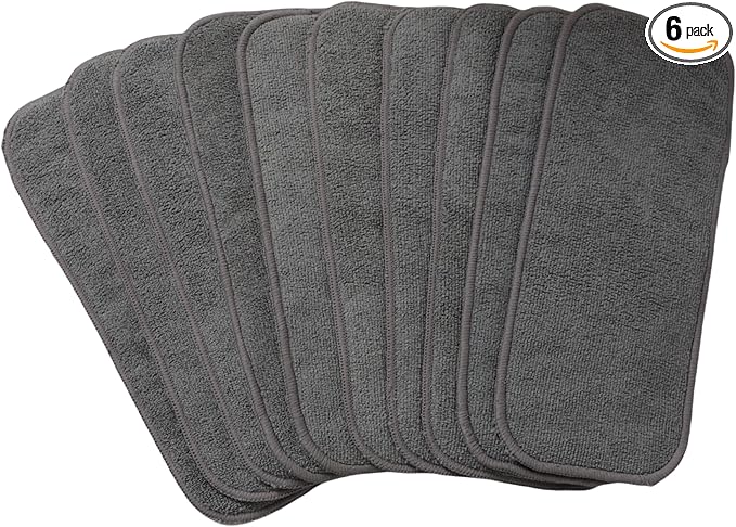 10pcs Reusable Soft 3 Layers Inserts for Baby Cloth Diaper,High Absorbing Washable Liners (10pcs-Grey Inserts)