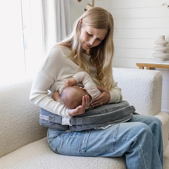 My Brest Friend Deluxe Nursing Pillow Cover - Slipcovers for Baby - Adjustable Fit, Easy Care, Durable - Original Nursing Pillow Not Included, Dark Grey