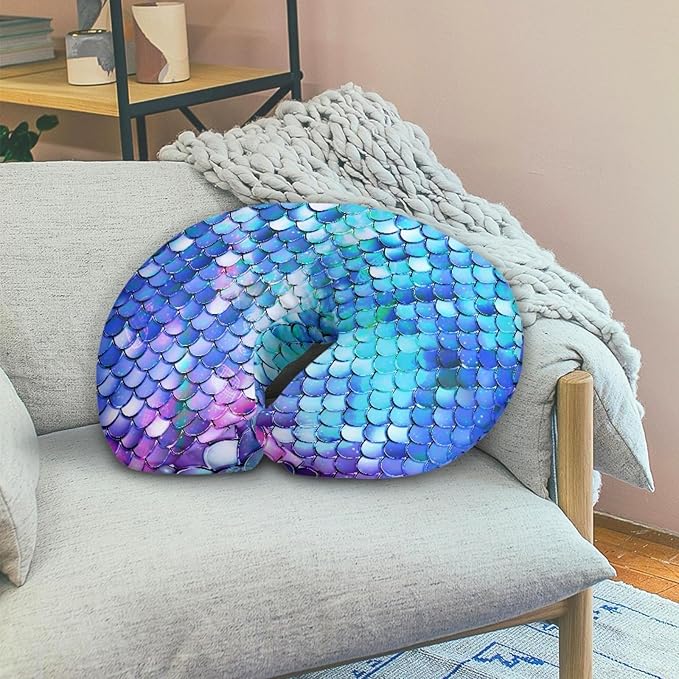 Forchrinse Purple Mermaid Scales Nursing Pillow Cover for Baby Girls Comfortable Breastfeeding Pillow Slipcover Fit for Most Nursing Pillows
