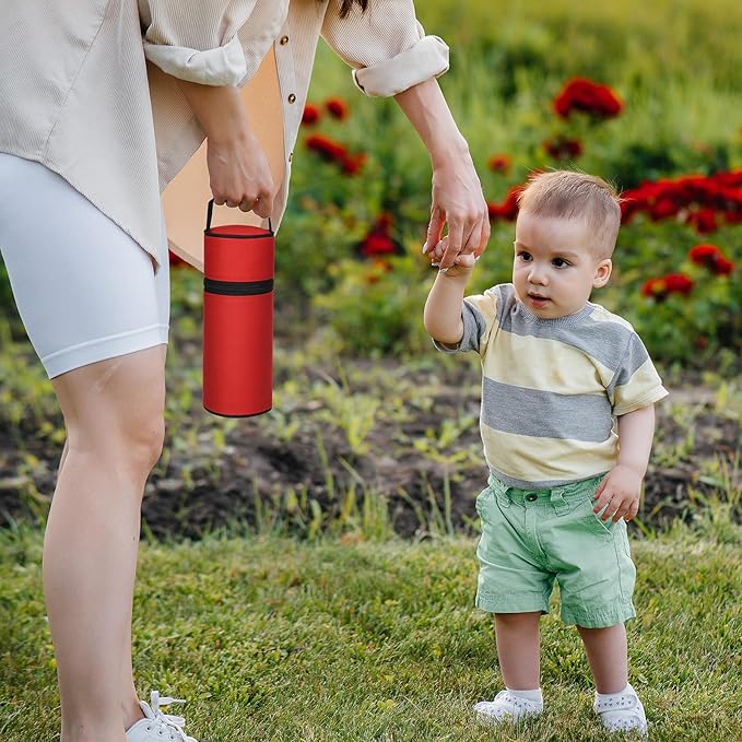 Beautyflier Insulated Baby Bottle Tote Bags, Portable Breastmilk Baby Bottle Cooler Storage, Travel Carrier Bag for Dr. Brown’s Natural Narrow Baby Bottles 2oz, 4oz, 8oz, 9oz (Red)