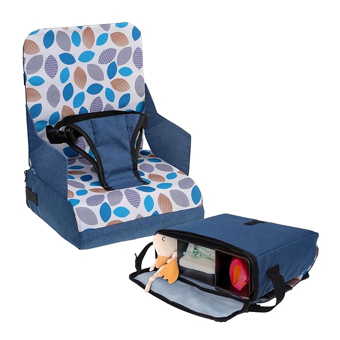 Dreambaby Grab ‘N Go Kids Booster Seat – Portable Travel Toddler High Chair for Dining (6M-3Y) with Storage & Shoulder Strap – Lightweight and Compact