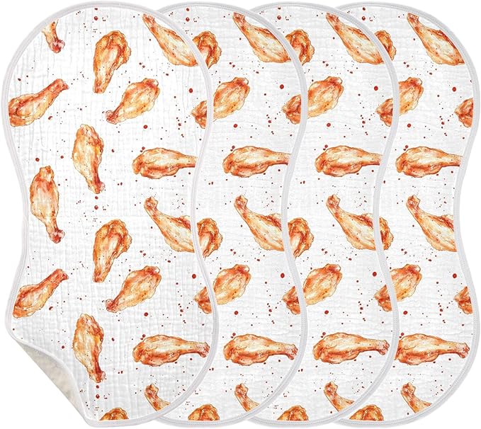 vvfelixl Roast Chicken Wing Burp Cloths for Baby Boy Girls Baby Washcloths Burp Rags 1 Pack