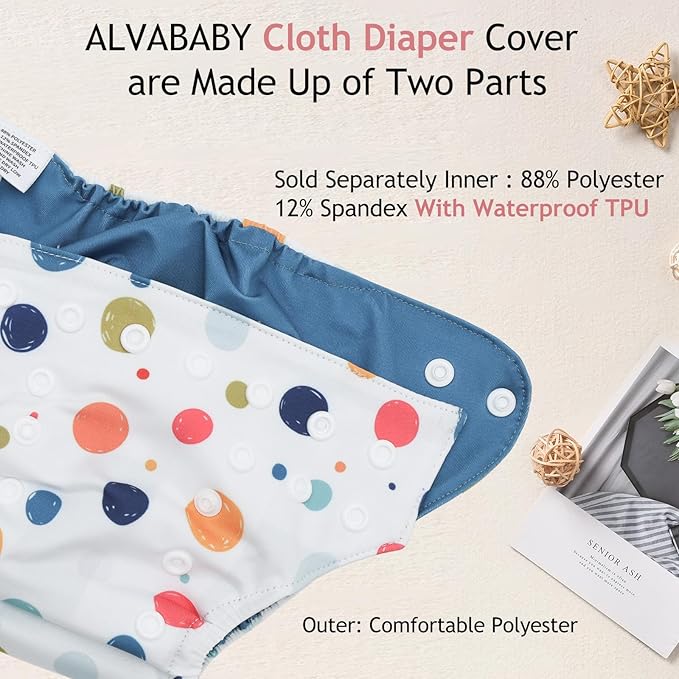 ALVABABY Baby Cloth Diaper Cover, Swim Diaper,Nappy Shell Baby Girls and Boys