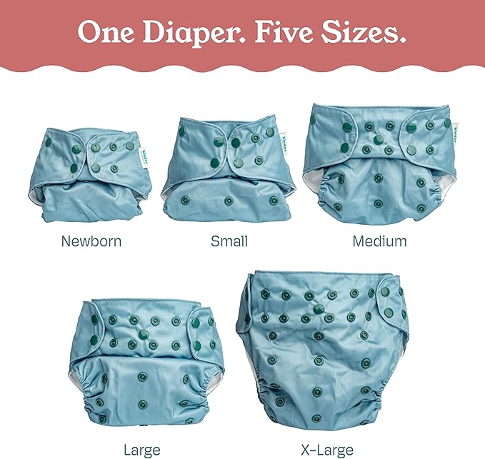 Kinder Cloth Diapers Reusable Baby Diapers Pocket Style Athletic Wicking Jersey, Wet Bag, Newborn to Potty Training 7-60lbs, One Size, Inserts NOT Included (Garden Party, 5 Pack, Without Inserts)