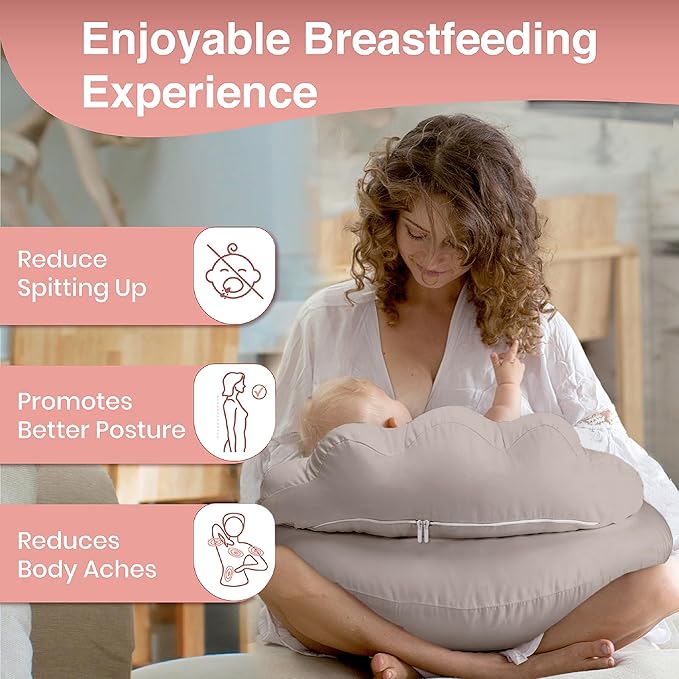 PILLANI Nursing Pillow, Breastfeeding Pillows for Enhanced Safety & Comfort for Mom & Baby, Removable Cotton Cover, Adjustable Waist Strap, Breastfeeding Essentials, Baby Registry Search
