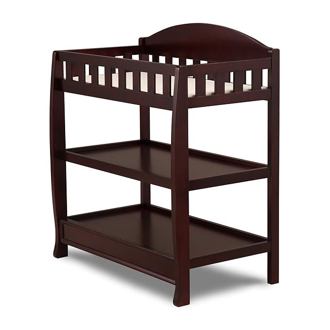 Delta Children Infant Changing Table with Pad, Espresso Cherry & Foam Contoured Changing Pad with Waterproof Cover