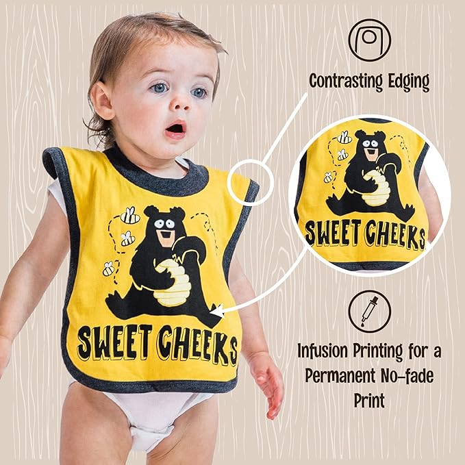 LazyOne Animal-Print Baby Bibs, Cute Baby Shower Gifts