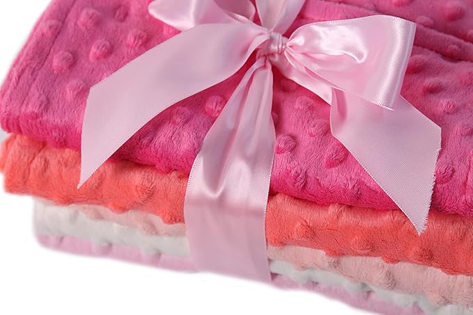 Snuggle Stuffs Baby Girls 5 Pack Minky Dot Burp Cloths - Shades Pink