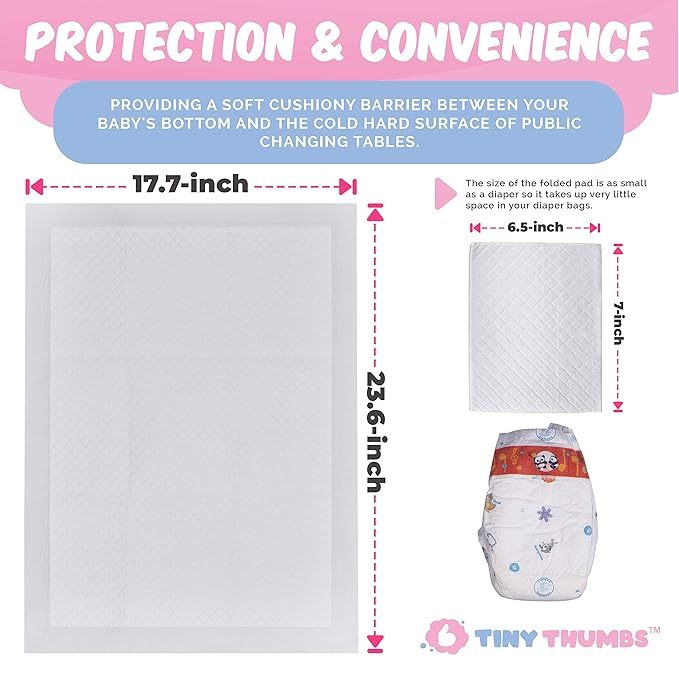 Disposable Changing Pads for Baby (54 Pack) - Super Soft, Ultra Absorbent & Waterproof Large Diaper Changing Pad Liners - Baby Changing Pad Cover & Bed Pads