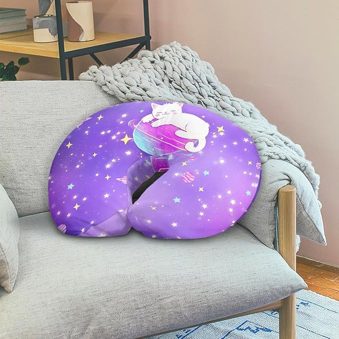 Purple Cat Nursing Pillow Cover for Feeding Pillow U-Shaped Breastfeeding Pillow Cover Hidden Zipper Design Soft and Skin-Friendly