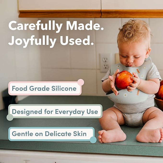 Loulou Lollipop Soft, Waterproof Silicone Feeding Bib for Babies and Toddlers