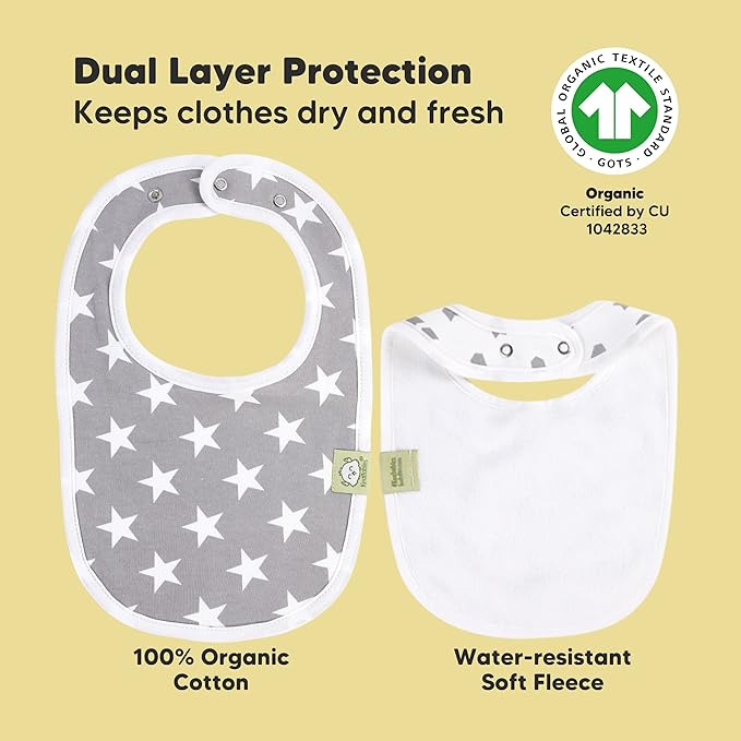 KeaBabies Portable Diaper Changing Pad and 8-Pack Baby Bibs for Girls & Boys - Waterproof Foldable Baby Changing Mat - Teething Baby Bibs for Boy, Girl - Travel Diaper Change Mat