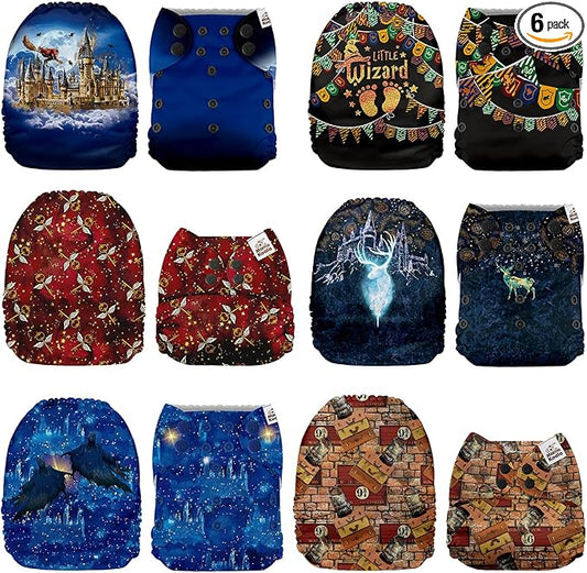 Mama Koala 1.0 Cloth Diapers for Babies, 6 Pack Pocket Shell Only (NO Inserts) - One Size Washable and Reusable Pocket Diapers for Newborns and Toddlers - 160012