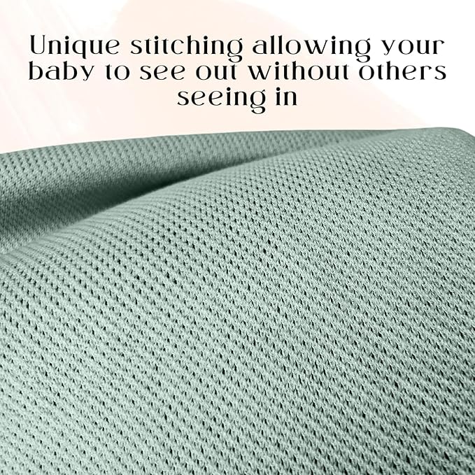 Little Rou Nursing Cover for Breastfeeding, Breathable Organic Cotton & Cashmere Poncho, Privacy Peekaboo Feature, Soft Breast Feeding Shawl for Women – Includes Laundry Bag (Sage)