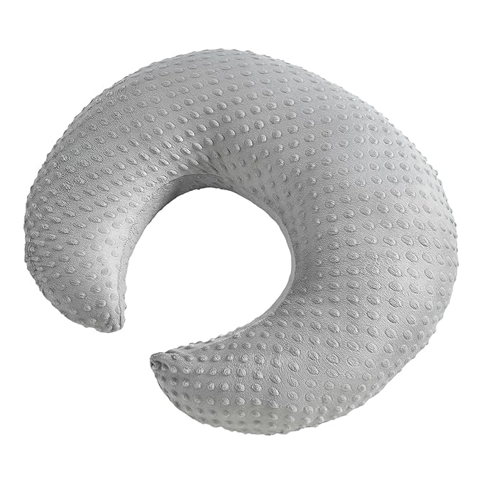ESEN Plus Size Nursing Pillow and Body Positioner for Breast Feeding and Bottle Feeding, Ultra Soft Baby Breastfeeding Pillows with Removable Nursing Pillow Cover for Mom and Baby (Gray)