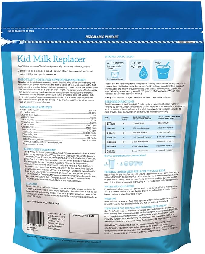 Sav-A-Kid | Goat Milk Replacer | 4 Pound (4 LB) Bag