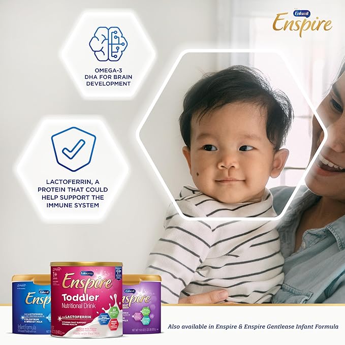 Enfagrow Enspire Toddler, Nutritional Drink, Immune-Supporting Lactoferrin and Brain-Supporting DHA, Natural Milk Flavor, 24 Oz Can (Pack of 4)