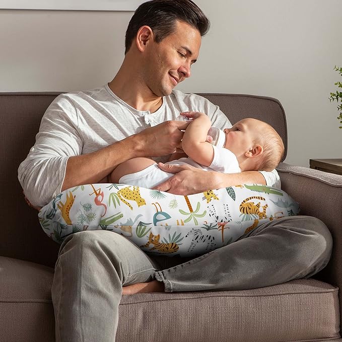 Boppy Nursing Pillow Cover, Colorful Wildlife, Cotton Blend, Fits The Original Support for Breastfeeding, Bottle Feeding, and Bonding, Cover Only, Sold Separately