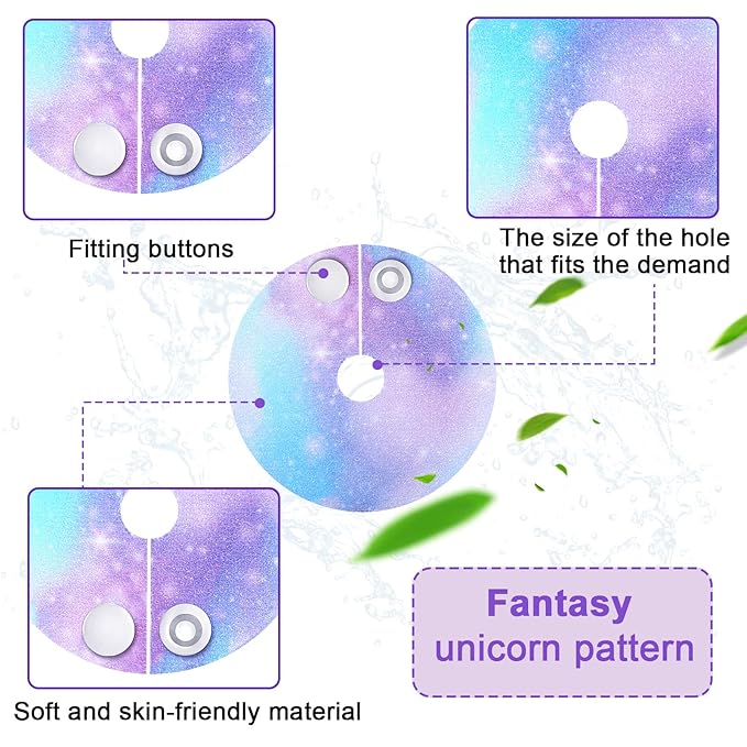 Breling 24 Pack G Tube Button Covers Cotton Pads for Feeding Support G Tube Accessories, Unicorn Feeding Button Pads Supplies Nursing Breast Supplies for Women