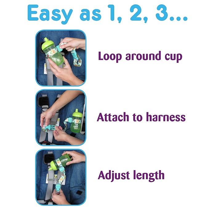 PBnJ Baby SippyPal Sippy Cup Strap Holder Leash Tether (1 Black Solid)