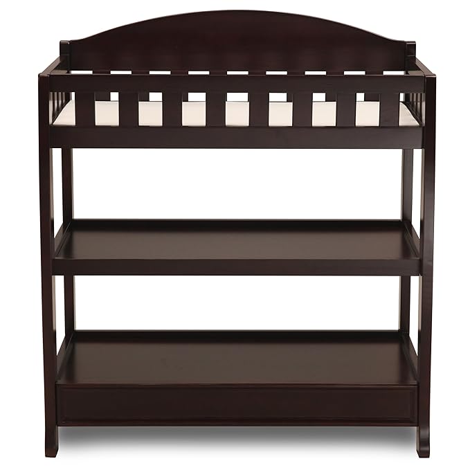 Delta Children Infant Changing Table with Pad, Dark Chocolate & Foam Contoured Changing Pad with Waterproof Cover