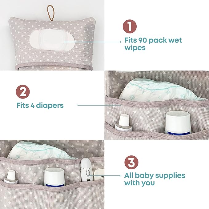 HAMUR Baby Diaper Bag Organizer – Compact & Foldable Stroller Pouch for Newborn Essentials | Travel-Friendly | Fits Boys & Girls ( Fox)